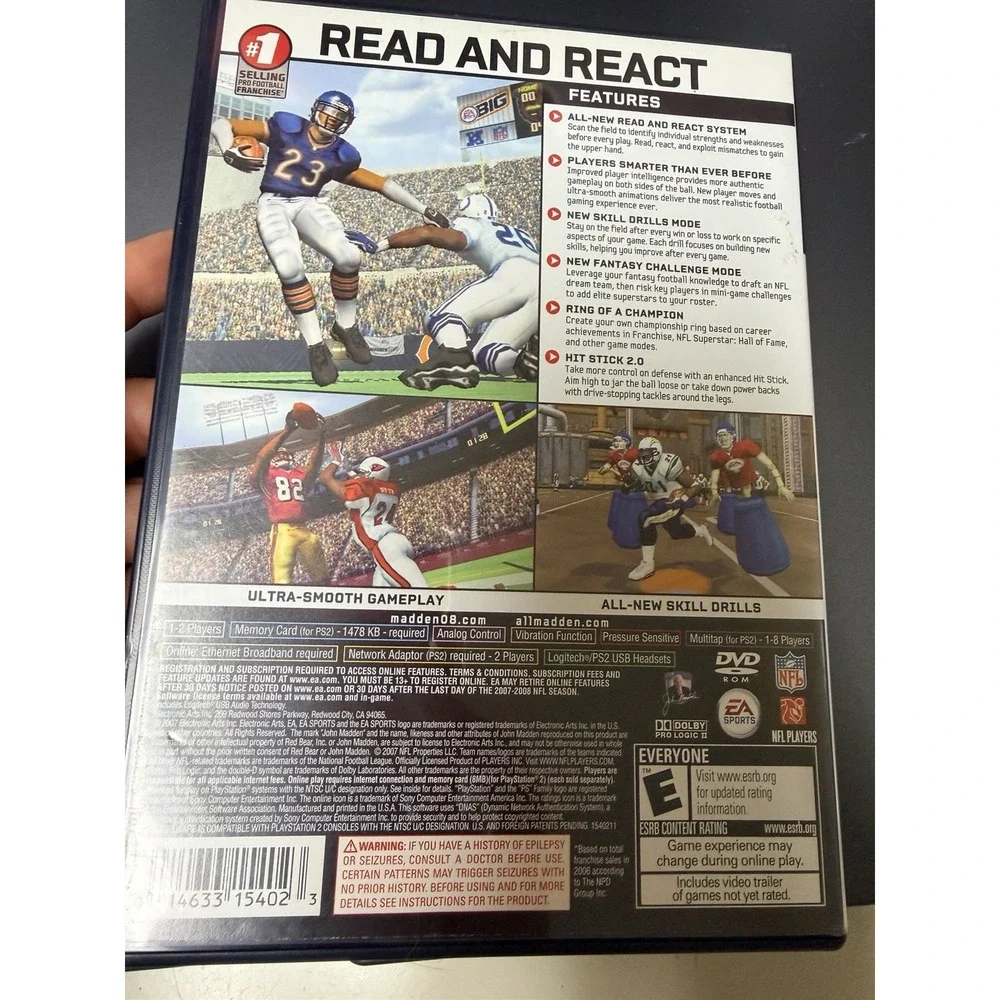 Madden NFL 08 Sony PlayStation 2 PS2 EA Sports Football Game Vince‎ Young Cover